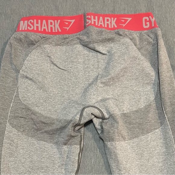 Gymshark Flex Seamless Leggings L Light Grey Marl Pink Waist High Waisted Sculpt - Picture 10 of 10
